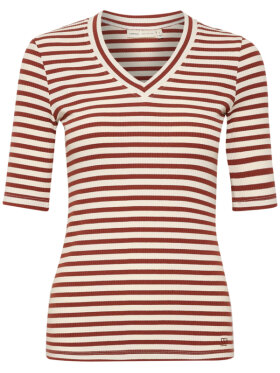 Inwear - DagnaIW Striped V T-Shirt Cherry Mahogany Inwear - DagnaIW Striped V T-Shirt Cherry Mahogany