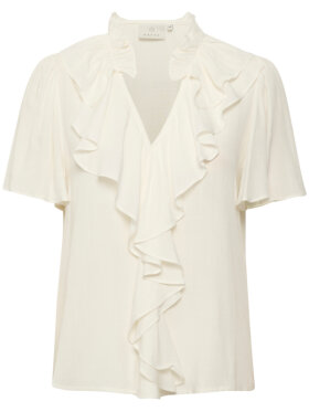 Kaffe - KAluisa Frill Blouse Hvid Kaffe - KAluisa Frill Blouse Hvid