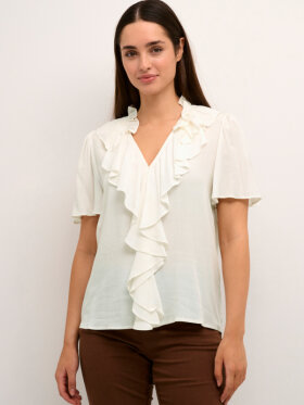 Kaffe - KAluisa Frill Blouse Hvid