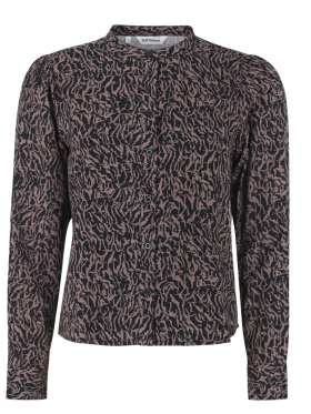 Soft Rebels - SRAlia Shirt Printed Brown Soft Rebels - SRAlia Shirt Printed Brown
