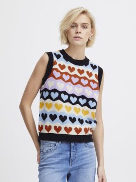 Ichi - IHARTHY KNIT WAIST COAT PRINT