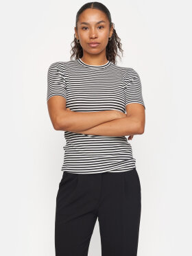 Soft Rebels - SR Fenja Stripes Top SS/ sort