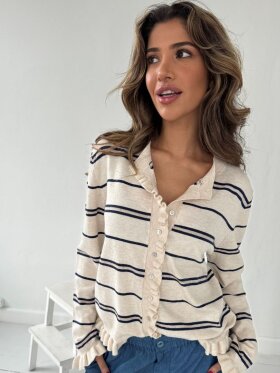 CONTINUE - CONTINUE Cardigan Navy/stripe