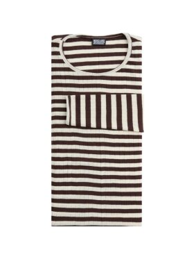 Mads Nørgaard - Nørgaard bluse brown/ecru