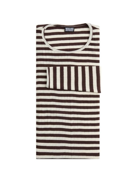 Mads Nørgaard - Nørgaard bluse brown/ecru