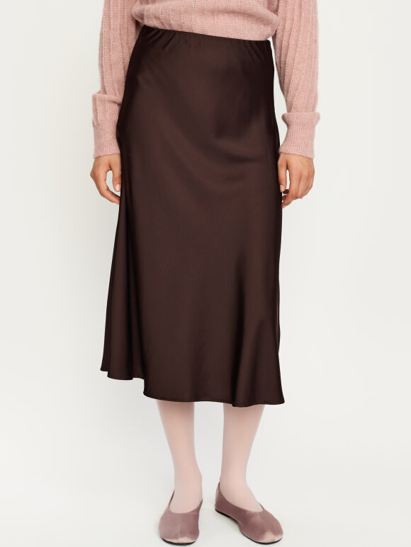Soft Rebels - SRAbia midi skirt coffee bean