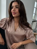 CONTINUE - CONTINUE Moe satin bluse sand