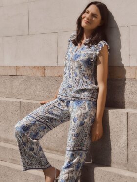 Rosemunde - RWElif Top Blue boho print