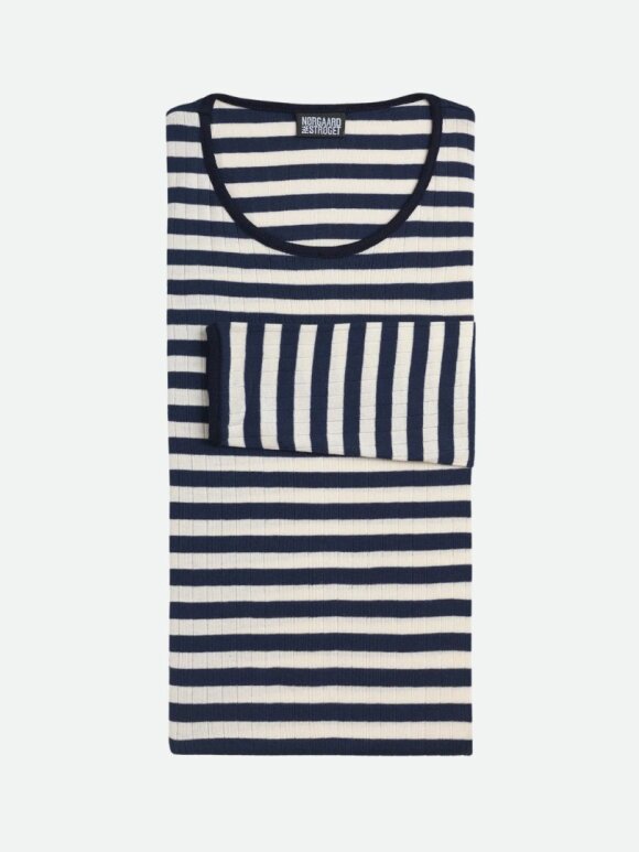 Mads Nørgaard - Nørgaard Bluse marine/ecru Mads Nørgaard - Nørgaard Bluse marine/ecru