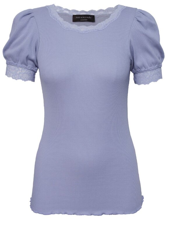 Rosemunde - Organic t-shirt w/lace - Blue