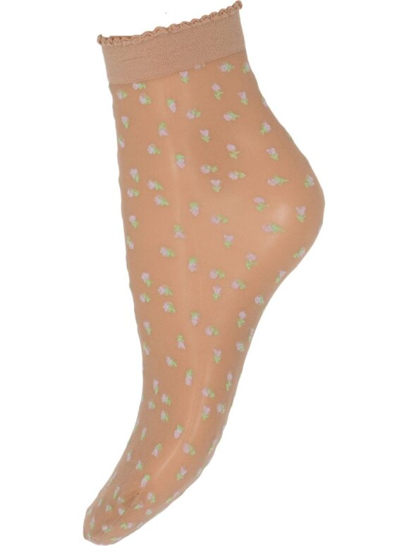 Decoy - Ankle sock flowers NUDE