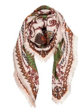 Bella Ballou - BAROQUE silk scarf rose/green