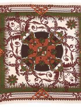 Bella Ballou - BAROQUE silk scarf rose/green