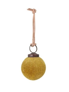 Bloomingville - Milea Ornament Gul velour Ø5 Bloomingville - Milea Ornament Gul velour Ø5