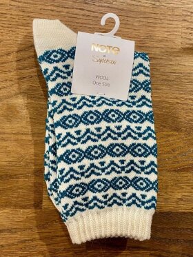 Syversen - Note Wool off white/petrol