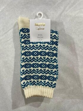 Syversen - Note Wool off white/petrol Syversen - Note Wool off white/petrol