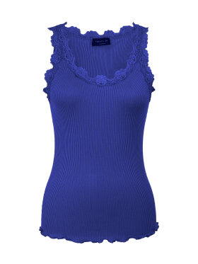Rosemunde - silk top w/lace very blue Rosemunde - silk top w/lace very blue