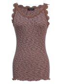 Rosemunde - silk top w/lace dark camel spa