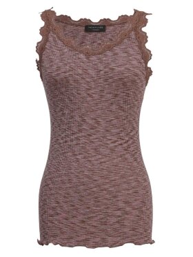 Rosemunde - silk top w/lace dark camel spa