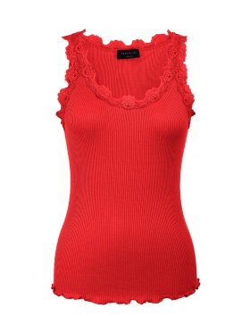 Rosemunde - silk top w/lace rose red Rosemunde - silk top w/lace rose red