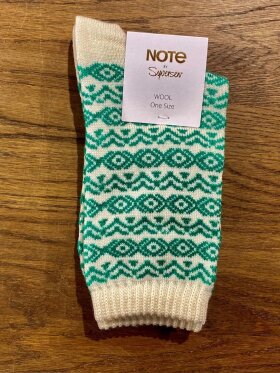 Syversen - Note Wool off white/brigh grøn