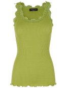 Rosemunde - silk top w/lace avokado green