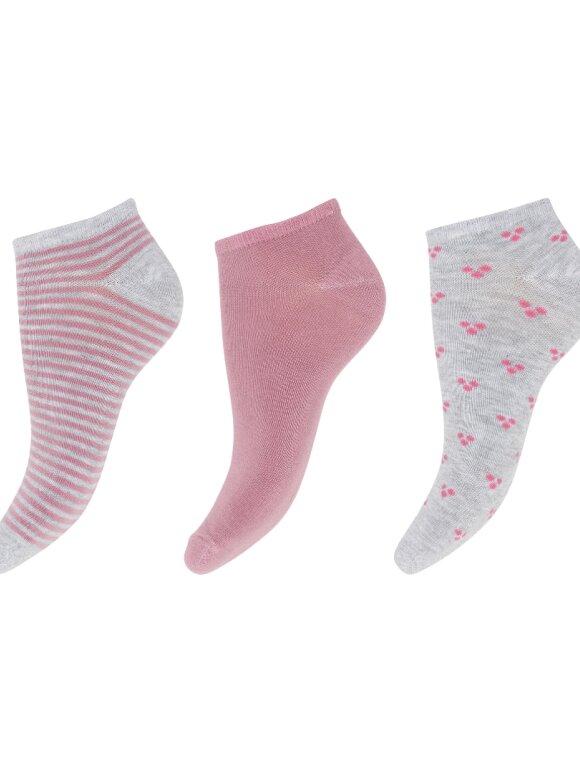 Decoy - Sneaker sock 3-pak pink/grå