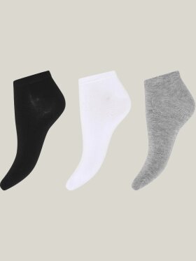 Decoy - Sneaker sock 3-pak sort/hvid/grå