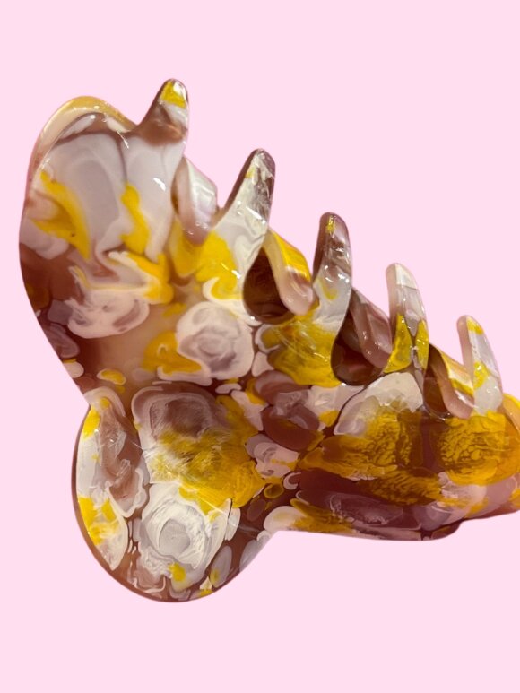 Bella Ballou - Marble hair claw i gul